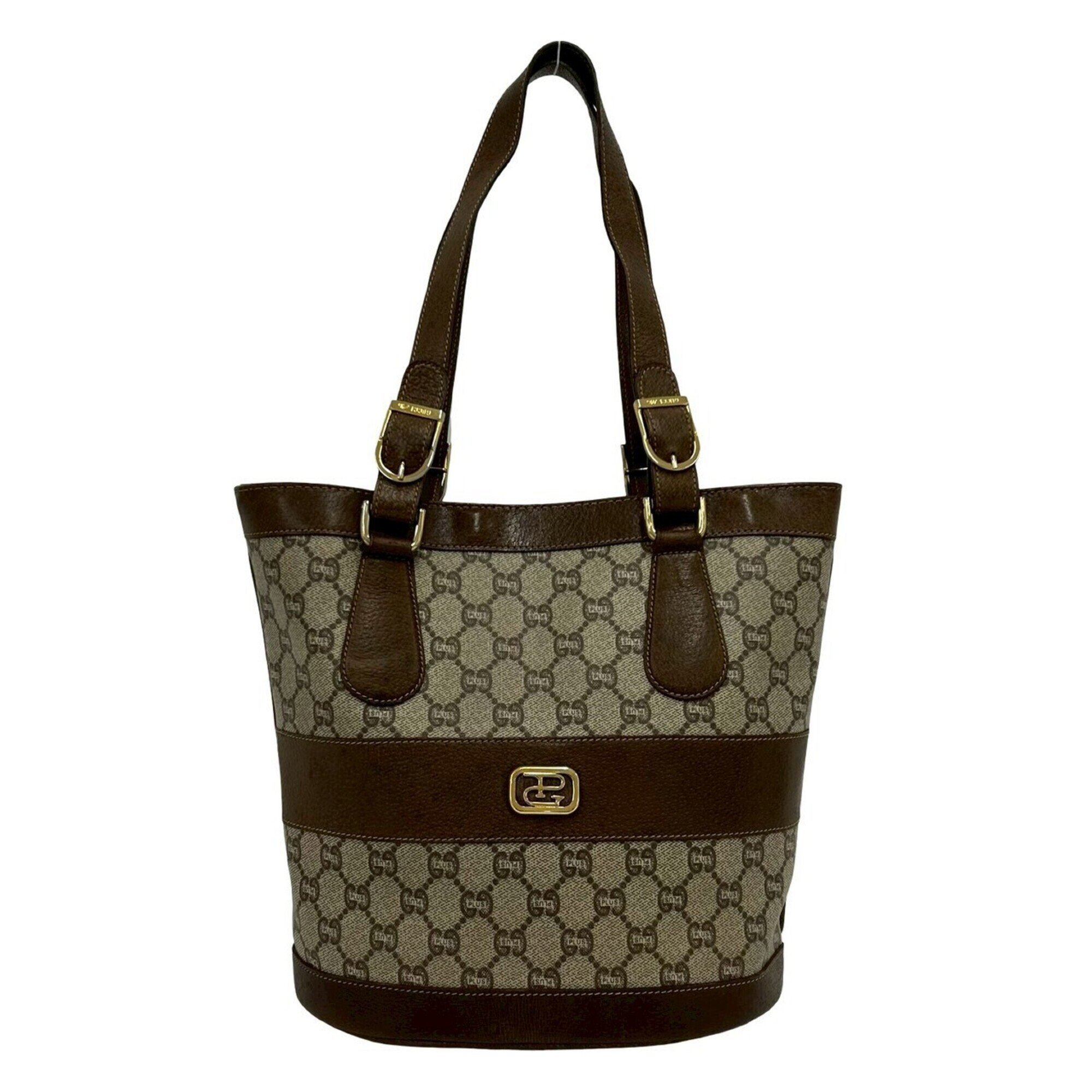 Gucci Vintage Gucci Plus Tote BagHandbag Brown With Old GucciGucci Patter